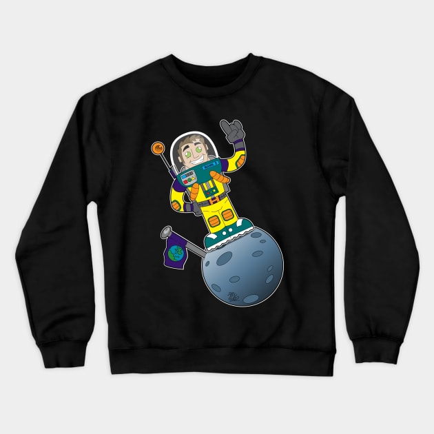 Man on the Moon Crewneck Sweatshirt by DrewBird01